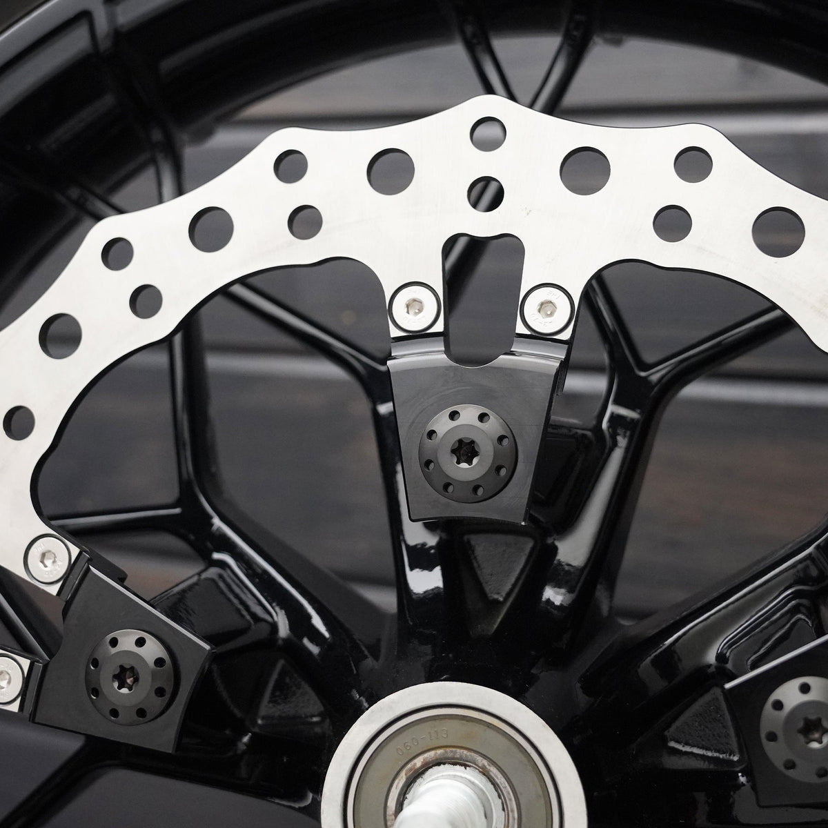 Titanium Floating Rotor Bolts, Black - 14-23 Touring Rotor Bolts Arlen Ness