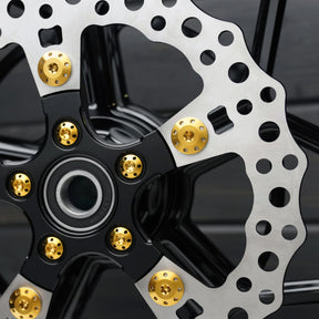 Titanium Rotor Bolts Kits, Gold - 5/16"-18 x 7/8" (Front) Rotor Bolts Arlen Ness