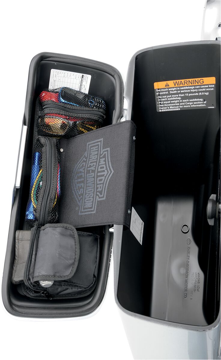 Saddlebag Lid Organizer Set - 12-14 Dyna Saddlebag Latch Cover Saddlemen