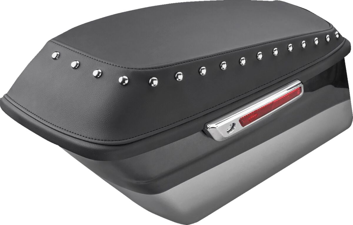 Saddlemen Plain Lid Covers, Chrome Studs - 14-23 Touring Saddlebag Lid Covers Saddlemen