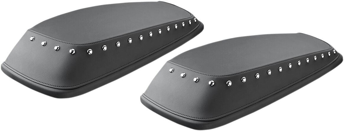 Saddlemen Plain Lid Covers, Chrome Studs - 14-23 Touring Saddlebag Lid Covers Saddlemen