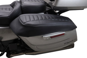 Mustang Cover Saddlebag Lid Black W/ Gun Metal Thread Saddlebag Lid Covers Mustang