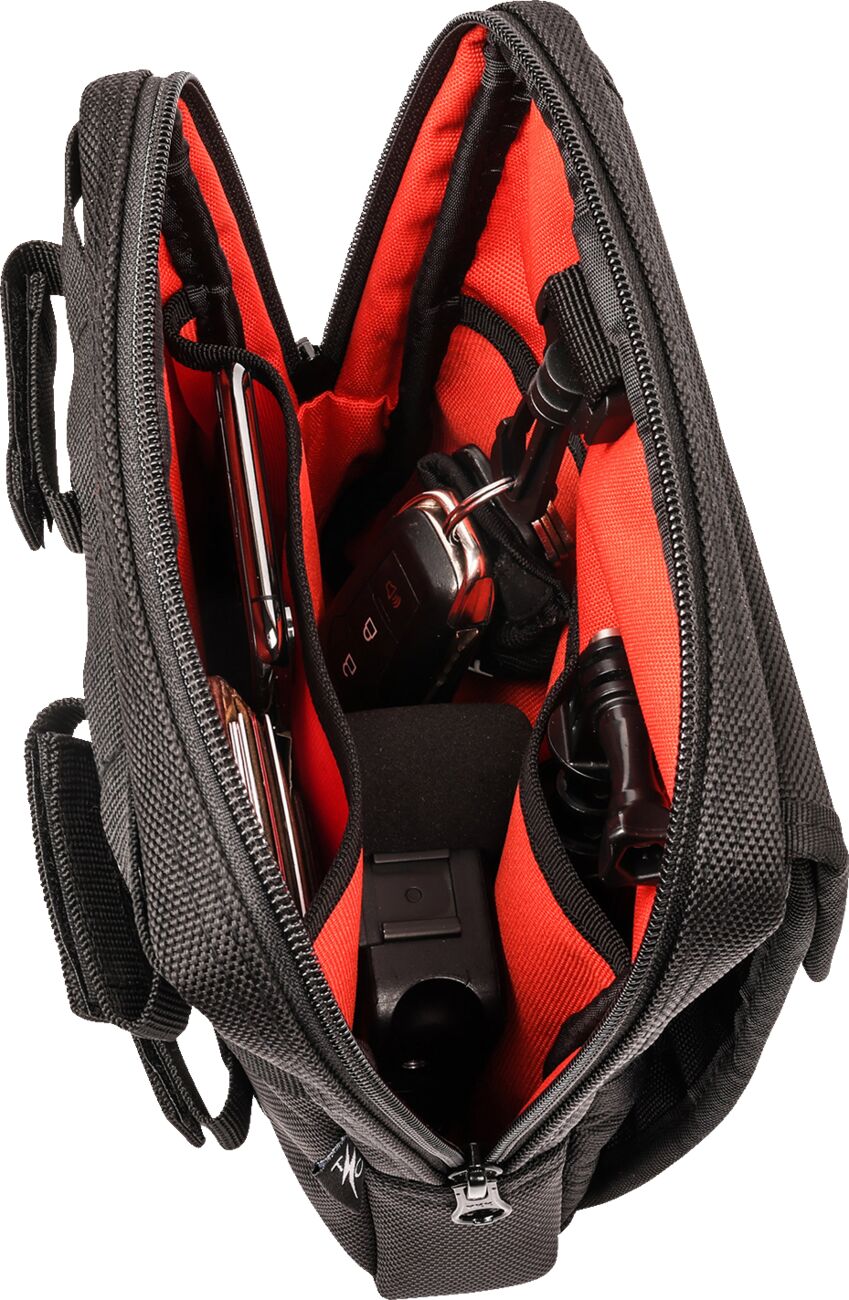 Thrashin Supply Co. Handlebar Bag Slim, Black Tool & Fork Bags Thrashin Supply Co.