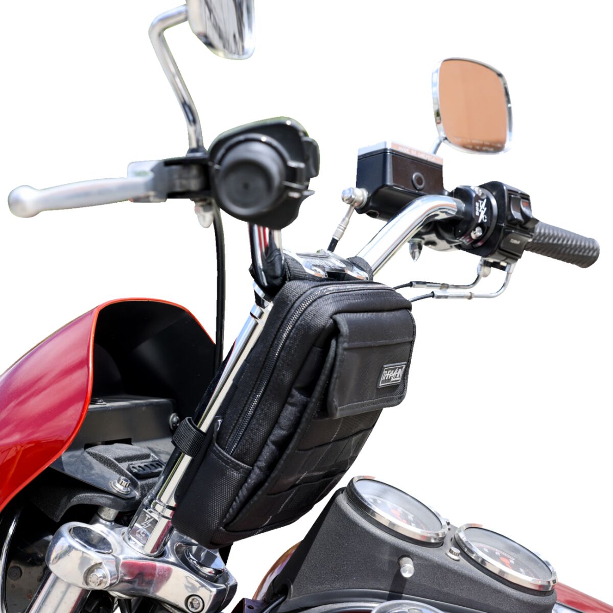 Thrashin Supply Co. Handlebar Bag Slim, Black Tool & Fork Bags Thrashin Supply Co.