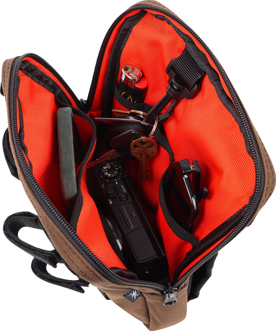 Thrashin Supply Co. Handlebar Bag Slim, Brown Tool & Fork Bags Thrashin Supply Co.