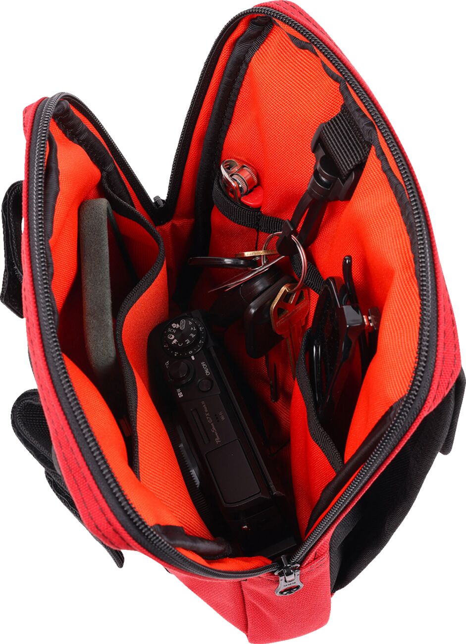 Thrashin Supply Co. Handlebar Bag Slim, Red Tool & Fork Bags Thrashin Supply Co.