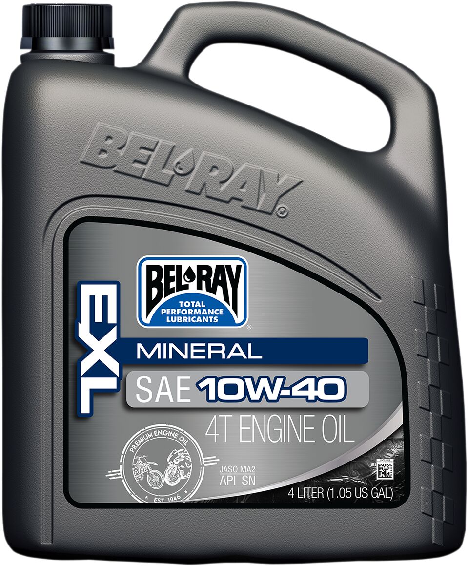 Bel Ray Exl Mineral 4 Stroke Engine Oil 10 W 40 4 Liter Engine Oil Bel Ray