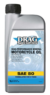 Mineral Engine Oil - SAE 50 ENGINE OIL Drag Specialties Oil 1 litre (1.05 quart US)