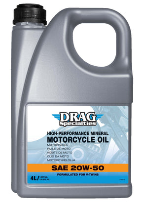 Mineral Engine Oil - SAE 20W-50 ENGINE OIL Drag Specialties Oil 4 liter (1.06 US gal.)