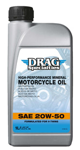 Mineral Engine Oil - SAE 20W-50 ENGINE OIL Drag Specialties Oil 1 litre (1.05 quart US)