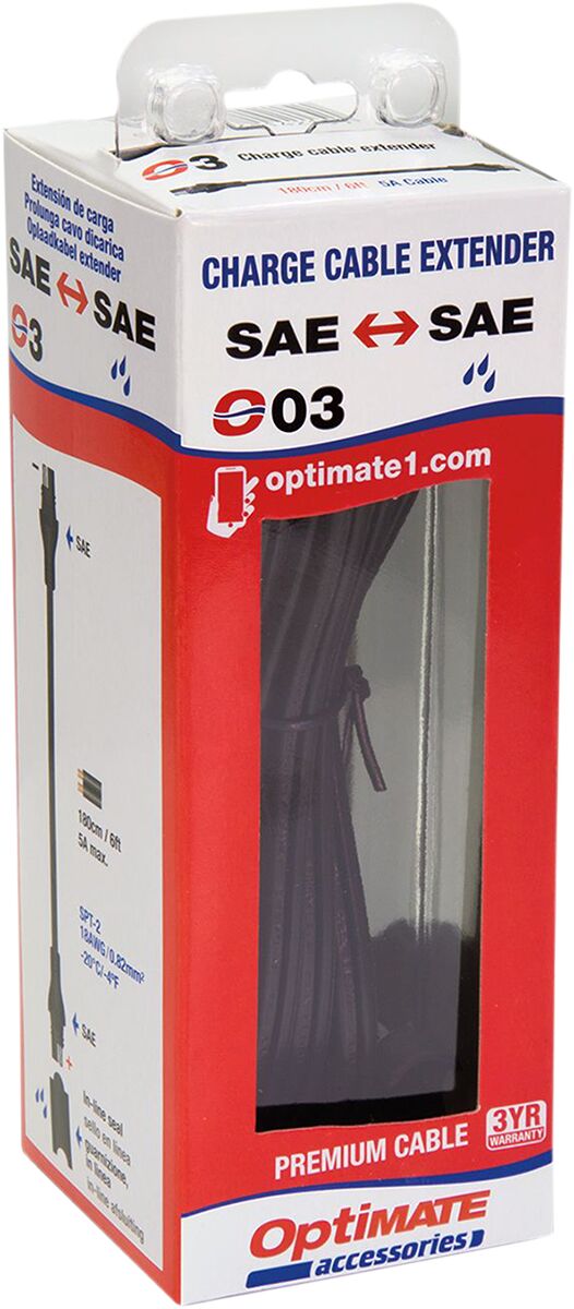 Tecmate Charger Cord Ext 6' O3 Electrical System Tool Tecmate