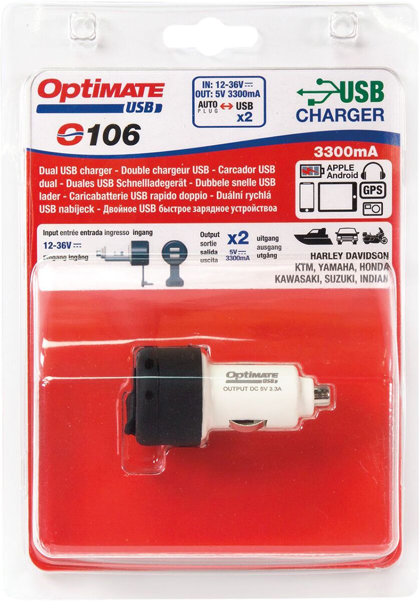 Tecmate Cig Usb Charger 2 A O106 Electrical System Tool Tecmate