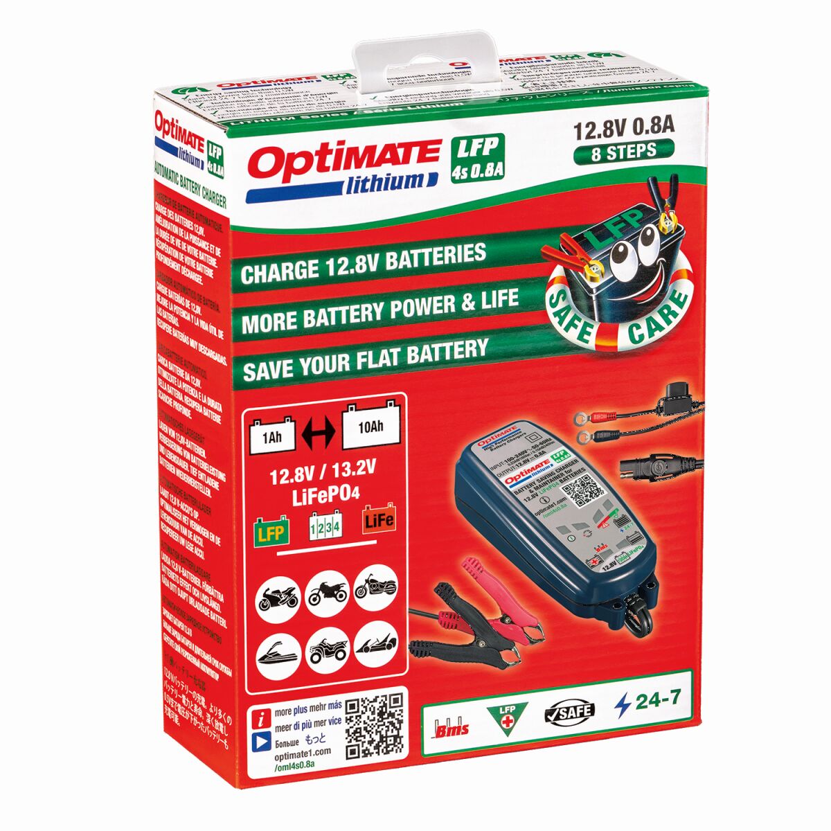 Tecmate Charger Opt Lithium 0.8 A Electrical System Tool Tecmate