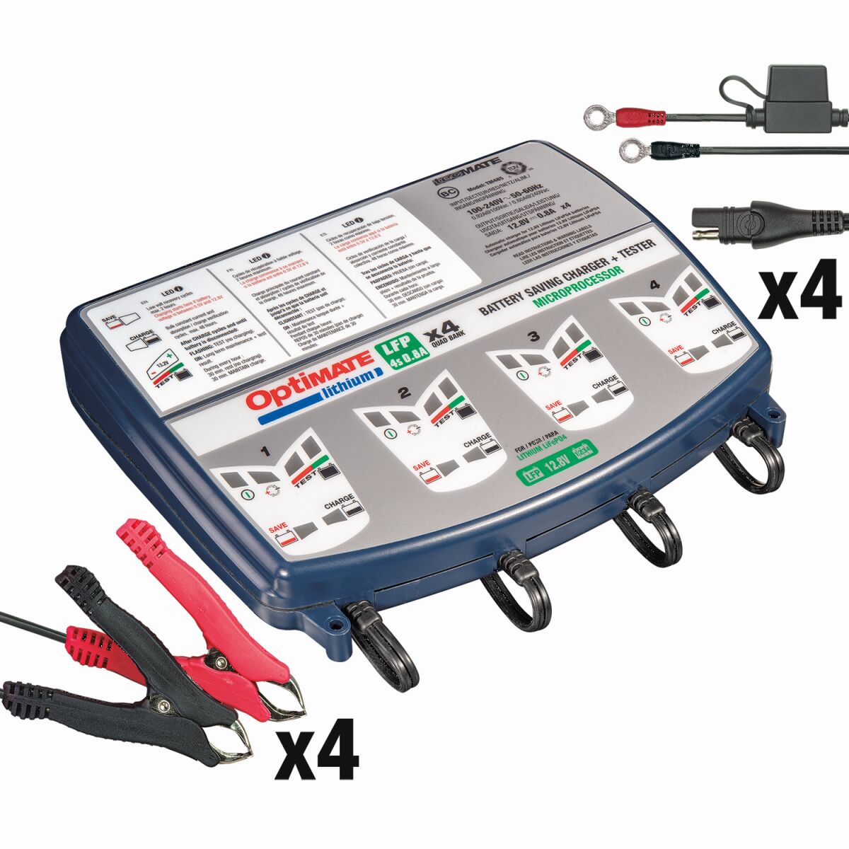 Tecmate Chrg Opt Lith 0.8 A 4 Banks Electrical System Tool Tecmate