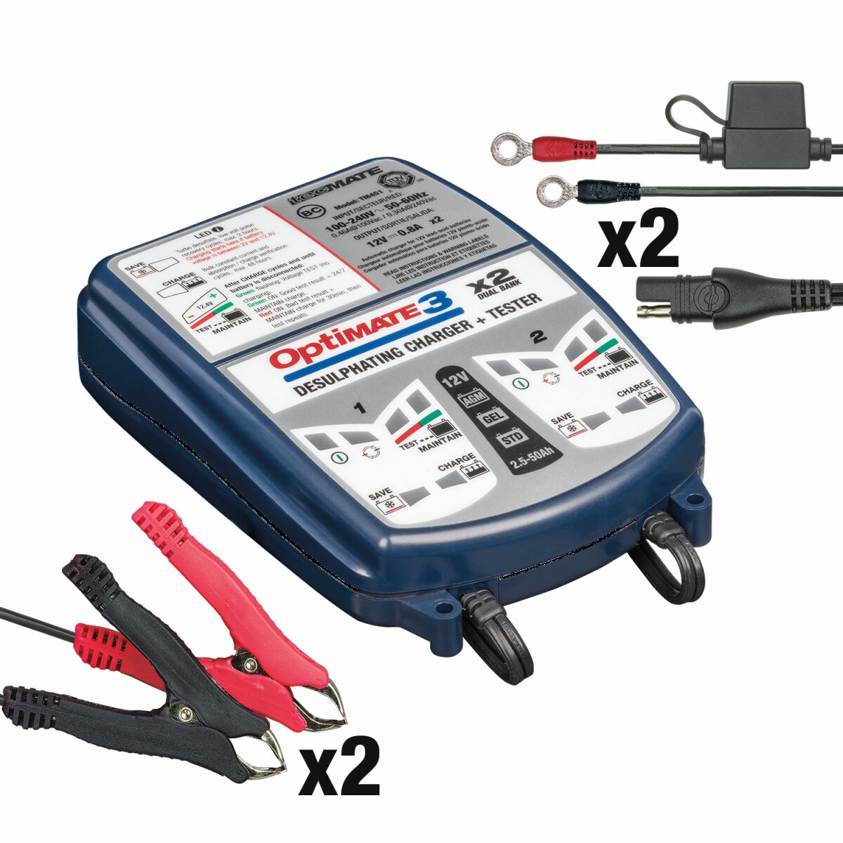Tecmate Charger Opt 3 2 Banks Electrical System Tool Tecmate