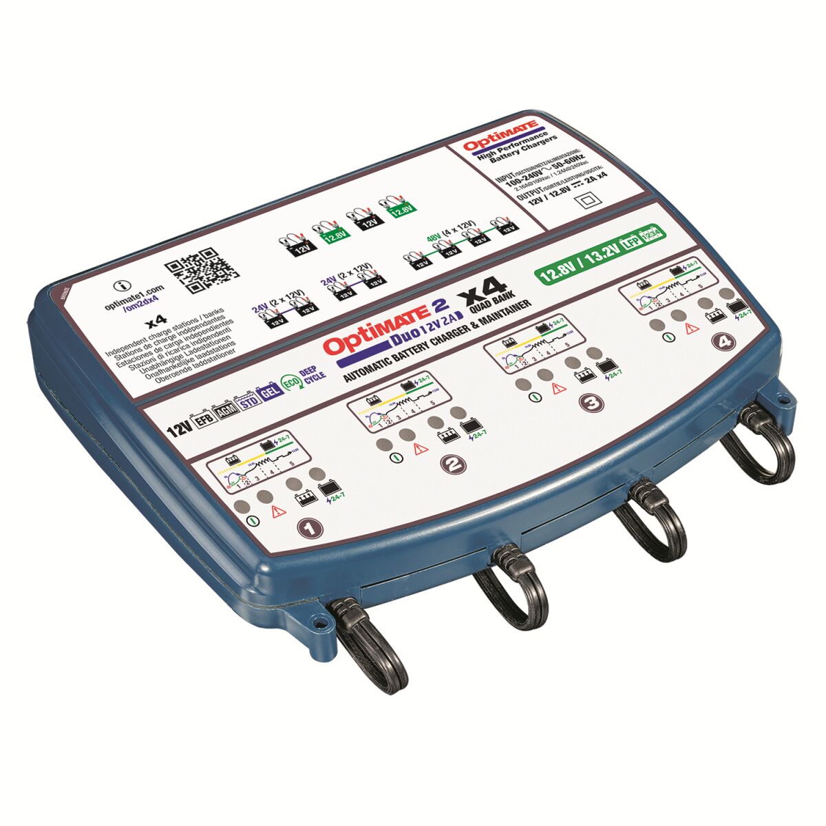 Tecmate Opti Mate 2 Duo X 4 Bank Electrical System Tools Tecmate