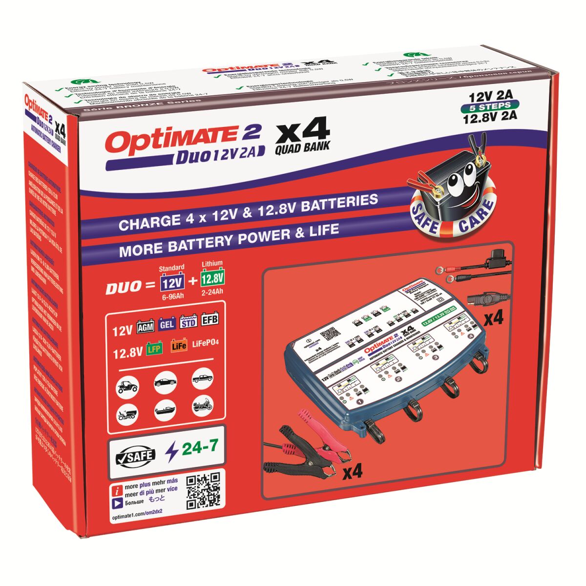 Tecmate Opti Mate 2 Duo X 4 Bank Electrical System Tools Tecmate