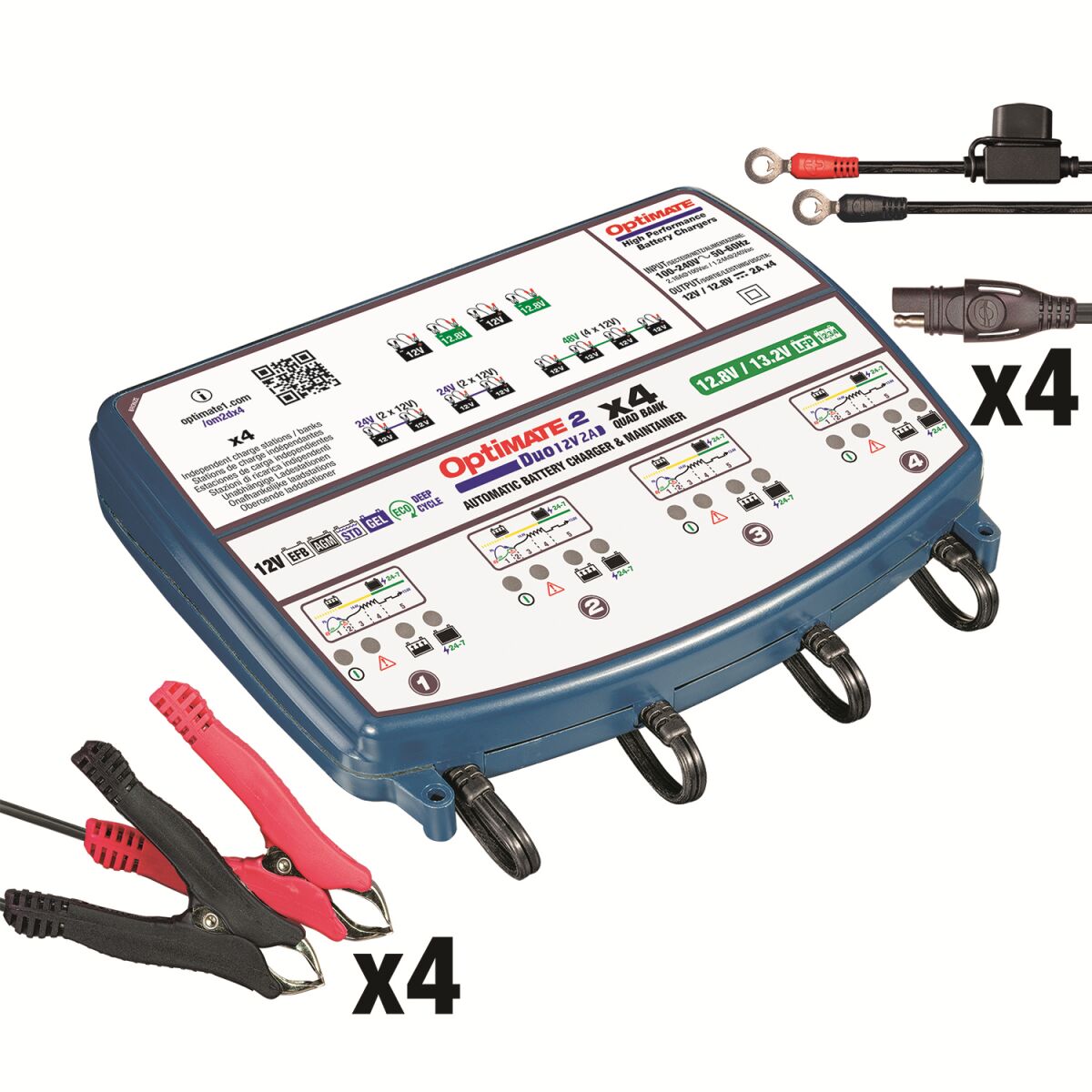 Tecmate Opti Mate 2 Duo X 4 Bank Electrical System Tools Tecmate