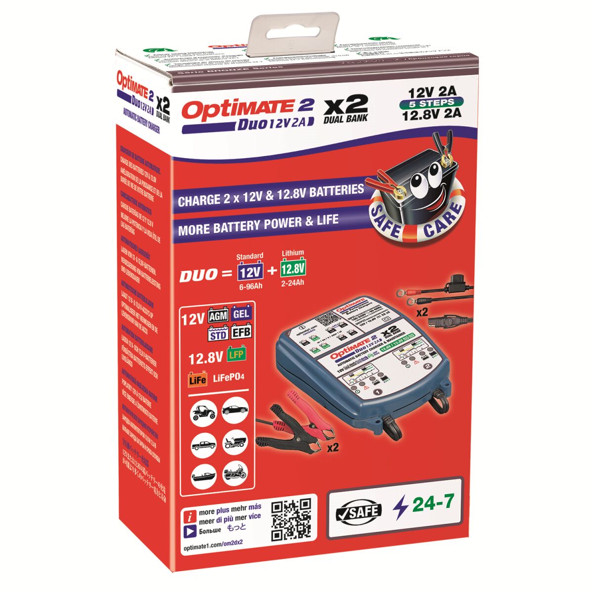 Tecmate Opti Mate 2 Duo X 2 Bank Electrical System Tools Tecmate