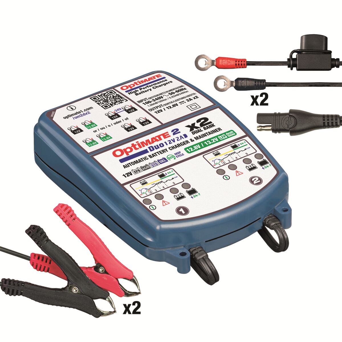 Tecmate Opti Mate 2 Duo X 2 Bank Electrical System Tools Tecmate