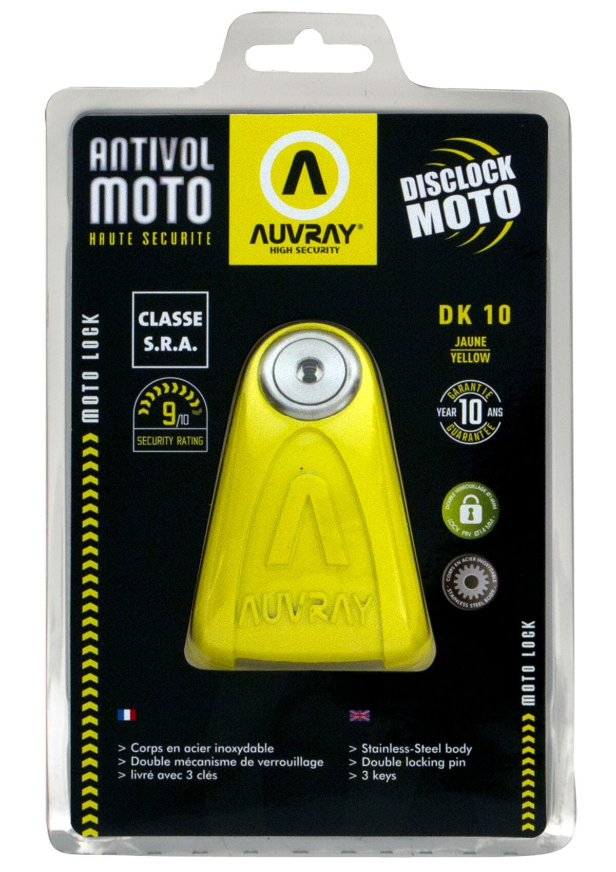 Auvray Block Disc Lock Dk 10 Sra Yell Lock Auvray