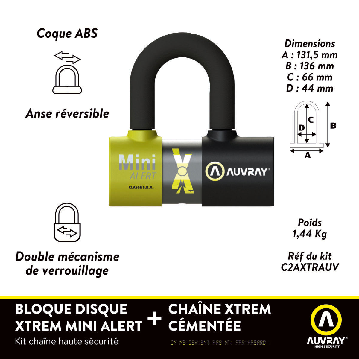 Auvray U Lock Xtrem Mini Alarm Sra Bl Lock Auvray