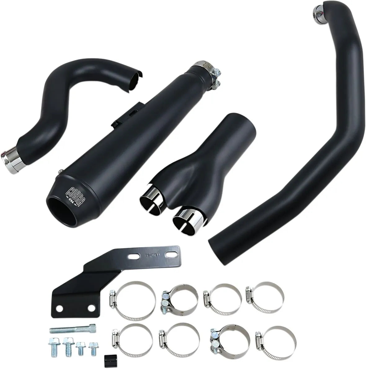 El Diablo 2:1 Exhaust System - Softail Full Exhaust System Cobra Black 12-17 FLS / FLST