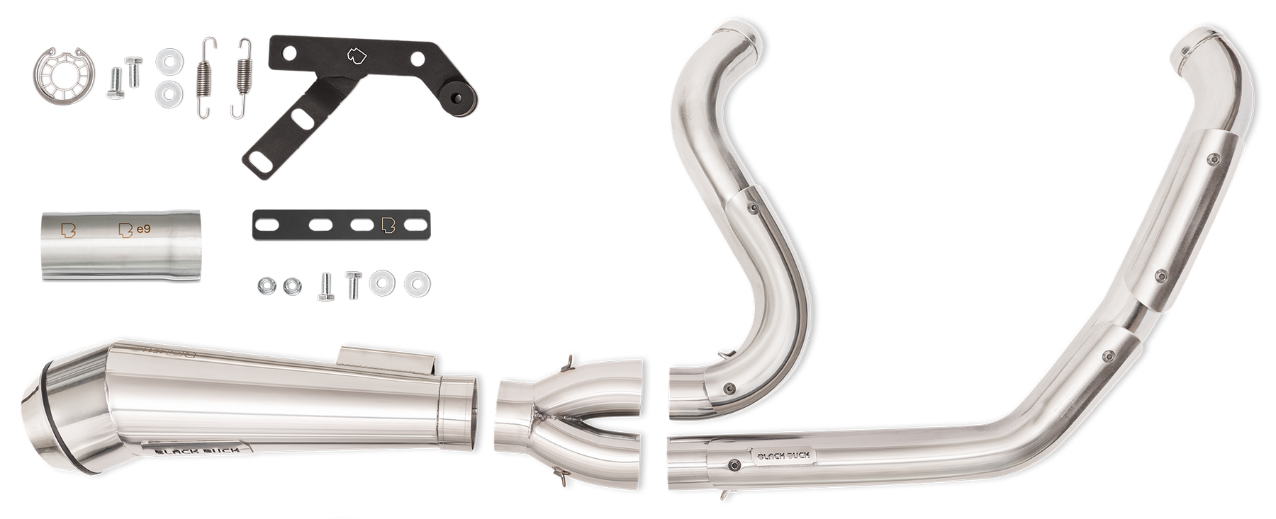 Bd Fighter Pro 2 1 Polished St18 Up E5 2-1 Full Exhaust System Black Duck Parts Default Title