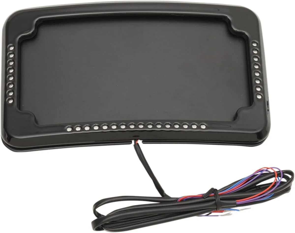 Cycle Visions Curved Slick Signals License Plate Frame with 3-Hole Backing Plate, Black License Plate Cycle Visions