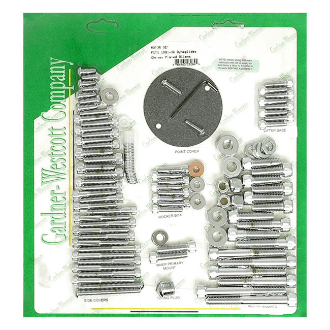 Motor Screw Set, Chrome Allen Motor Screw Kits Gardner Westcott
