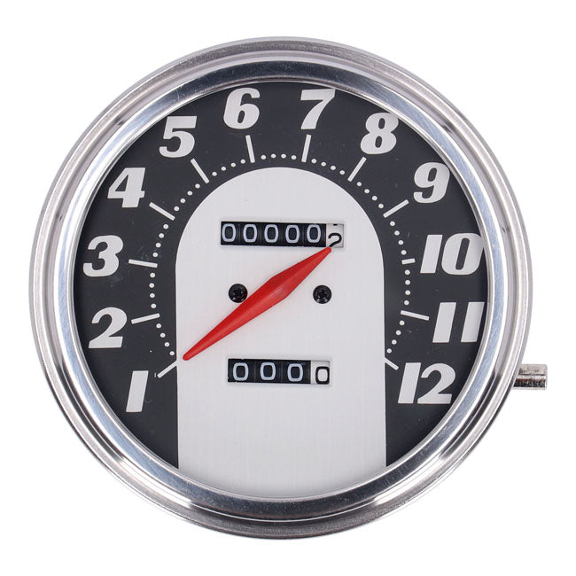 Fl Speedometer, ''62 67 Electra Face'', Black/Silver. 1:1 Mph Speedometers Mcs