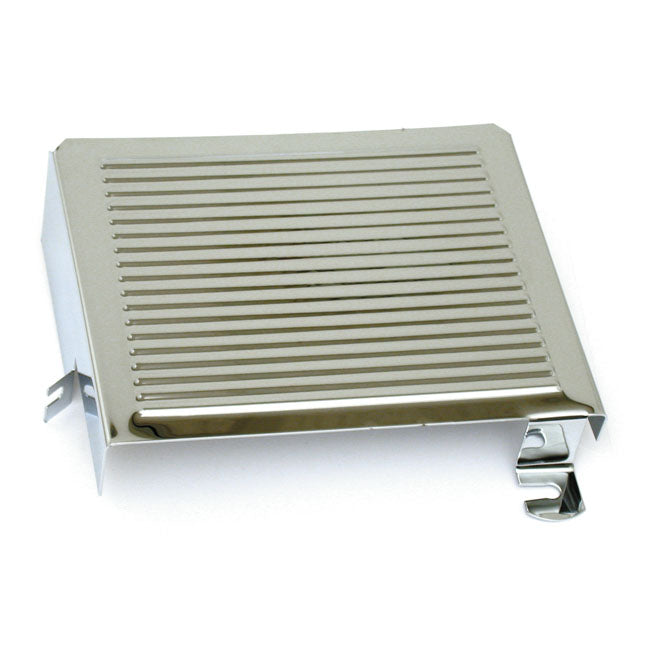 Battery Side Cover, Ribbed. Chrome Battery Covers Mcs