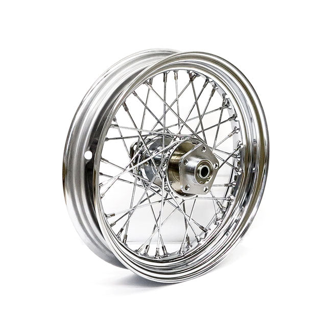 3.00 x 16 dual flange wheel 40 spokes chrome FRONT WHEELS 16 INCH Mcs
