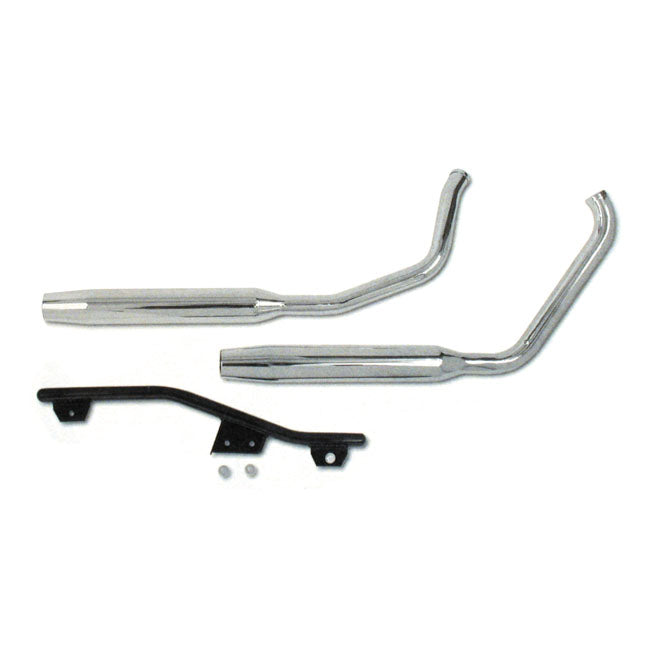 Paughco, Tapered exhaust (38"). Chrome Full Exhaust System Paughco