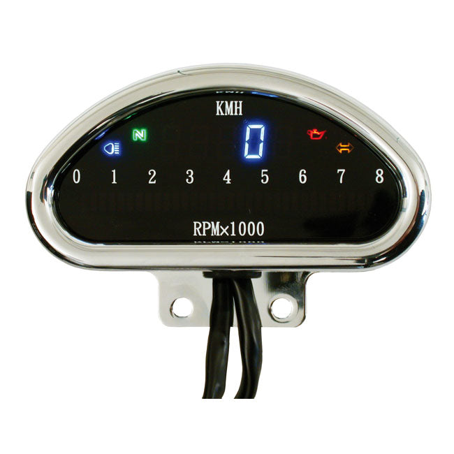 Electronic cnc aluminum speedometer (kmh) chrome Mcs