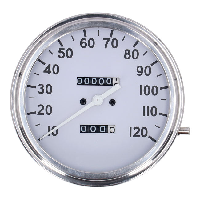 Fl Speedometer, ''36 40 Face'', White. 2:1 Mph Speedometers Mcs