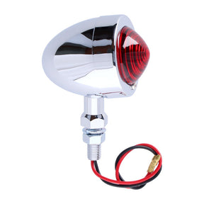 Bullet Marker Light. Chrome. Red Lens. Df. Ext. Stud Mount Marker Lights Mcs