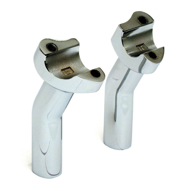 Oem Style Pullback Risers, No Top Clamp. 4.5" Rise. Chrome Risers Mcs