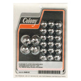 Colony, Shovel rocker box top nut kit. Chrome, Cap style ROCKER BOX NUT KITS Colony