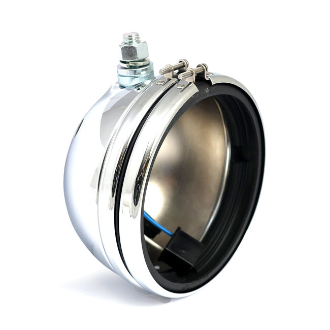 Oem Style 5 3/4" Fx, Fxr, Xl Headlamp Shell Only. Chrome Headlamp Shells Mcs