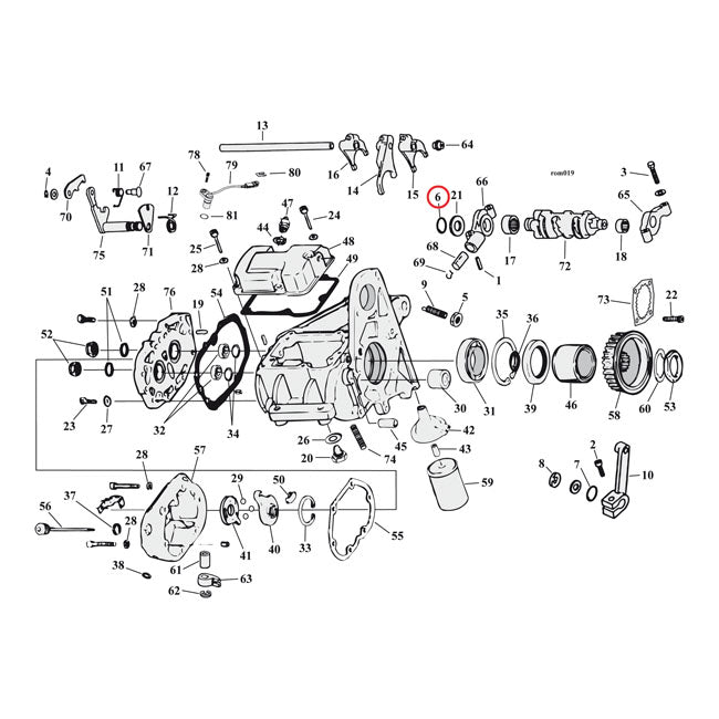 Retaining Ring, Shifter Cam Support Retaining Rings Mcs