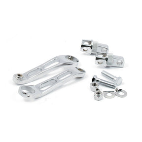 Heel Rest Mount Brackets For Foward Controls. Chrome Footpegs Mounts Mcs