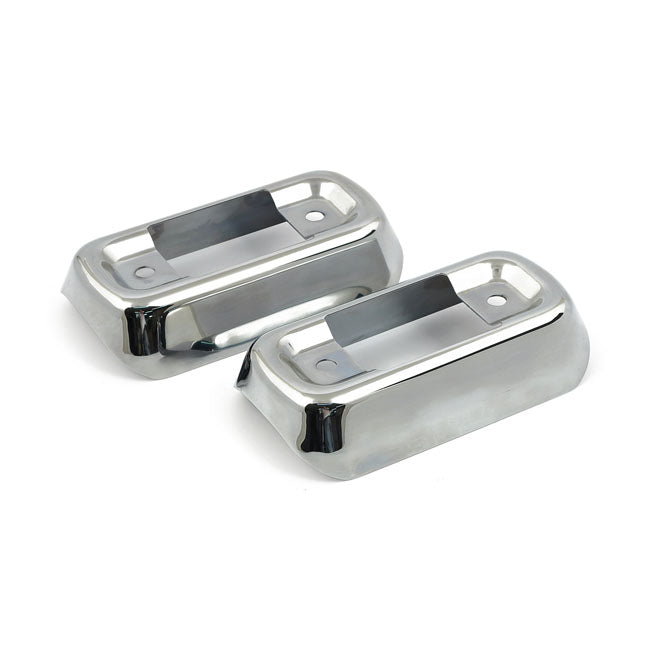 Flt/Touring Muffler Bracket Cover Set. Chrome Exhaust Misc Mcs