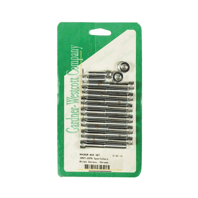 Gw, Sportster Rocker Box Bolt Kit. Allenhead, Chrome Rocker Box Bolt Kits Gardner Westcott
