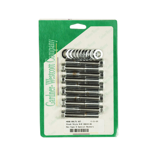 Head Bolt Kit, Hex. Chrome Stock Style Head Bolts Gardner Westcott