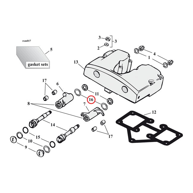 Rocker Arm Shim Set Shovel .020" Rocker Shaft Shims Mcs