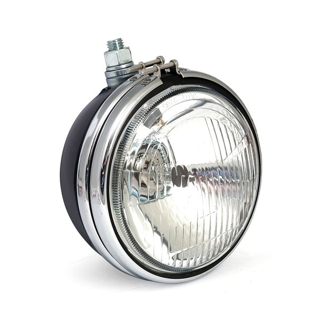 Oem Style 5 3/4" Fx, Fxr, Xl Headlamp. Black Headlamp Shells Mcs