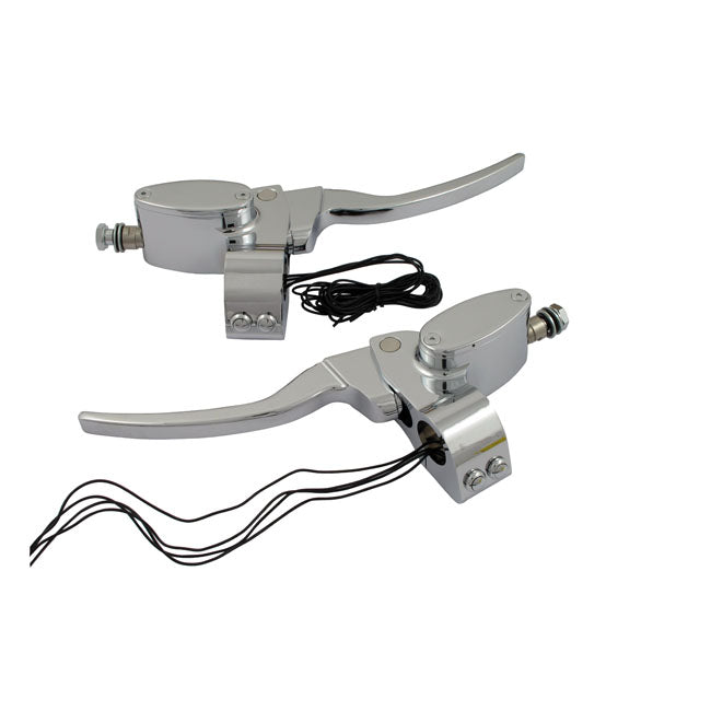Custom Handlebar Control Kit Hydr. Clutch. Chrome Handlebar Control Kits Mcs