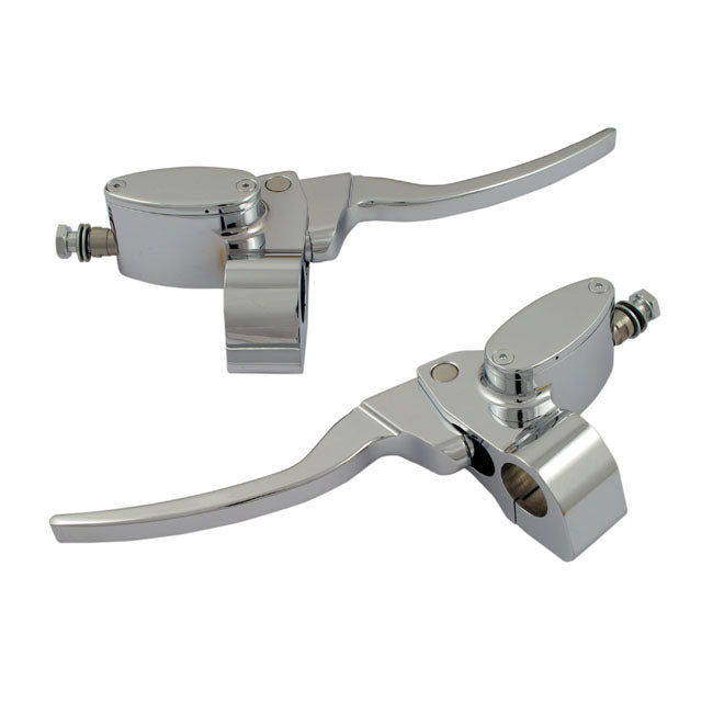 Custom Handlebar Control Kit Hydr. Clutch. Chrome Handlebar Control Kits Mcs