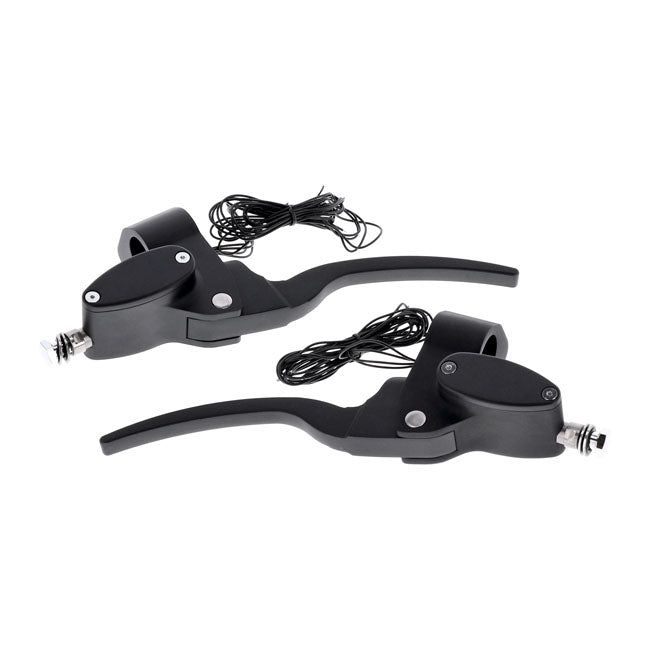 Custom Handlebar Control Kit Hydr. Clutch. Matte Black Handlebar Control Kits Mcs